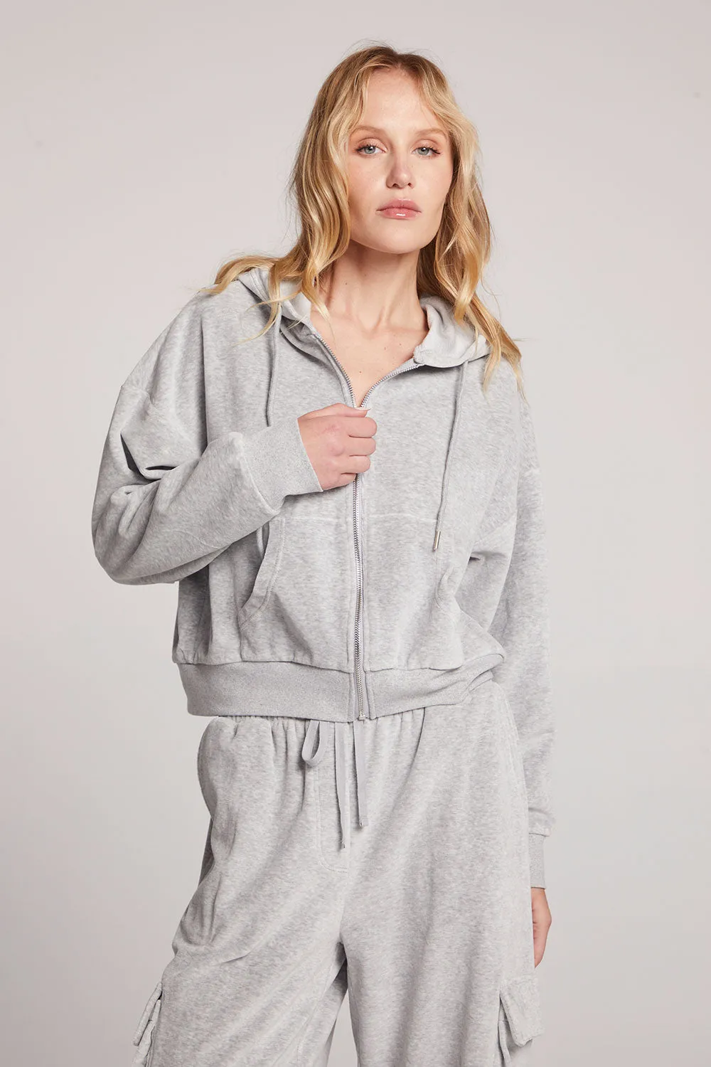 Abilene Light Heather Grey Zip Up