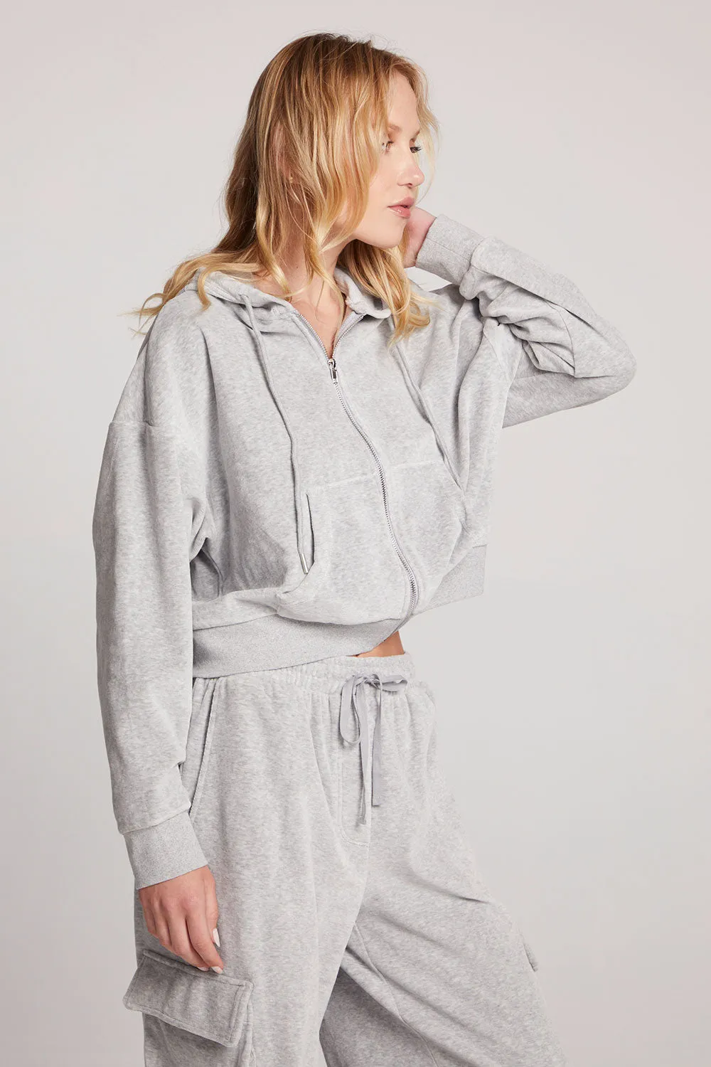 Abilene Light Heather Grey Zip Up