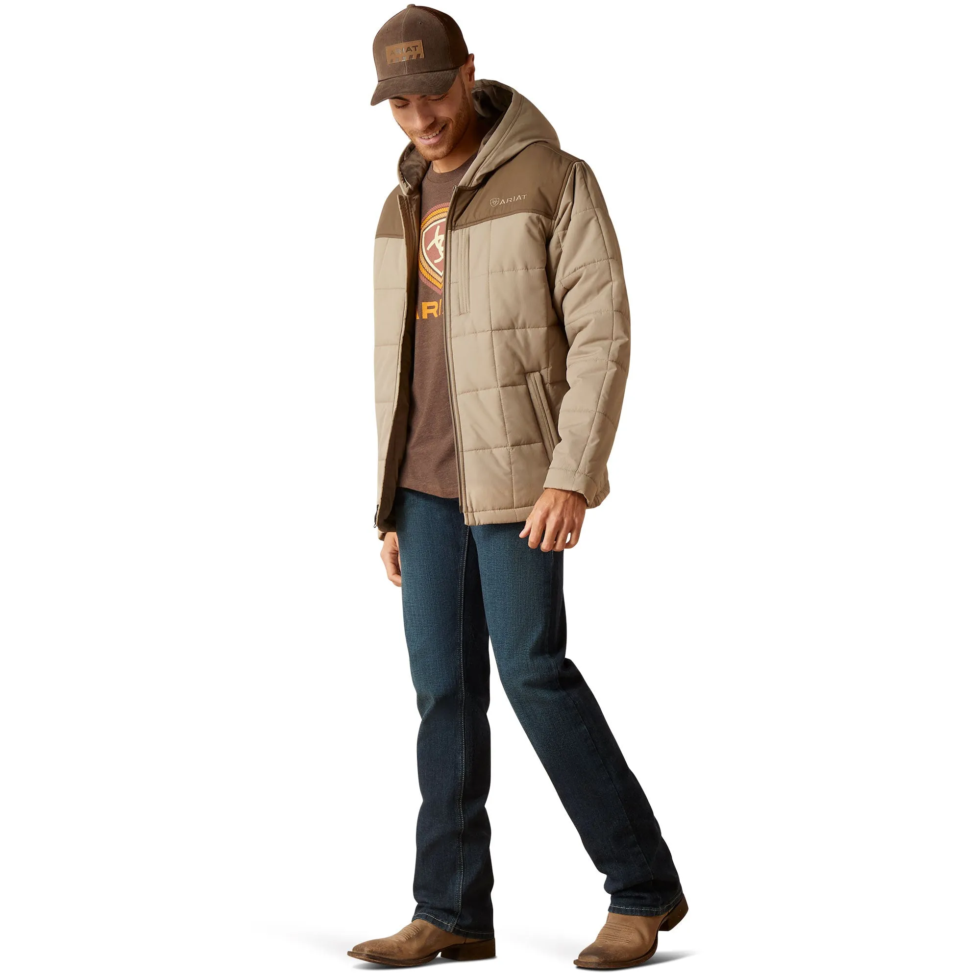 Ariat Men's Crius Hooded Insulated Major Brown Jacket 10046765