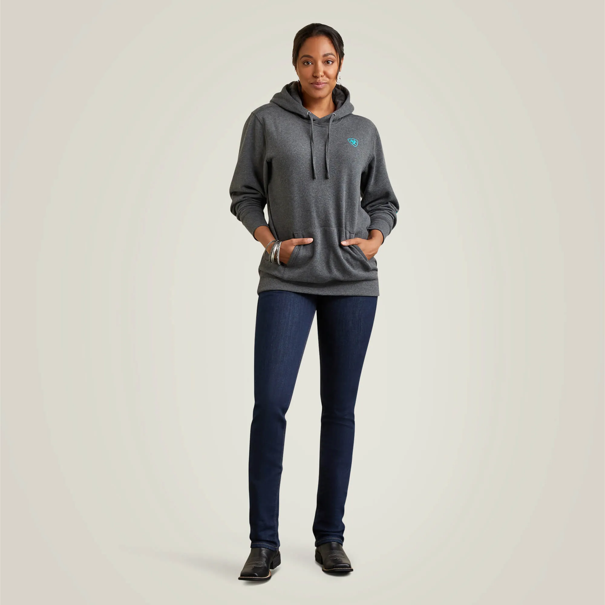 Ariat Women's Charcoal Heather Logo Hoodie