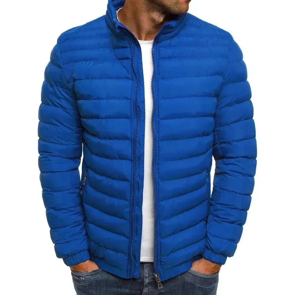 Autumn Winter Windproof Long Puffer Jackets for Men Cotton Padded