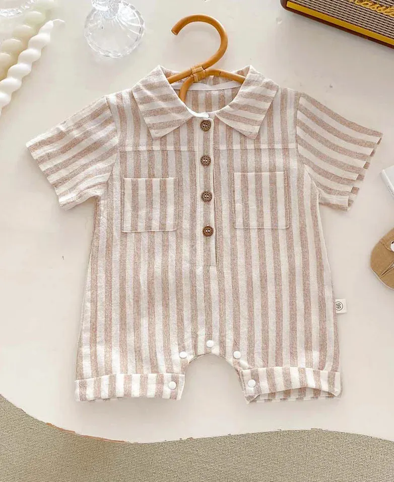 Baby Boys Striped Rompers