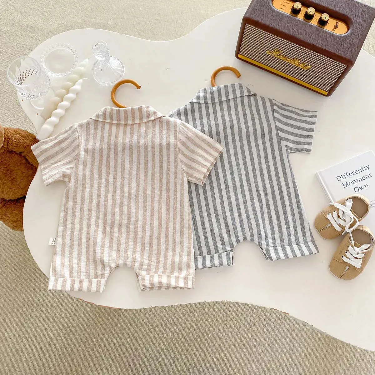 Baby Boys Striped Rompers