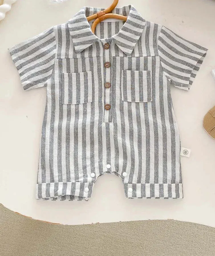 Baby Boys Striped Rompers