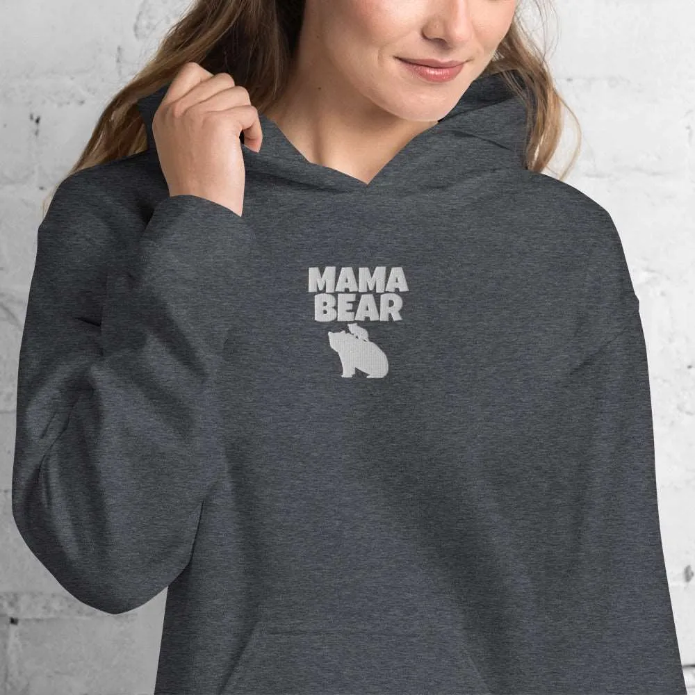 BOLD Mama Bear Embroidered Multiple Colors Mothers, Mom, Mother's Day Soft, Smooth, And Stylish Heavy Blend Hoodie