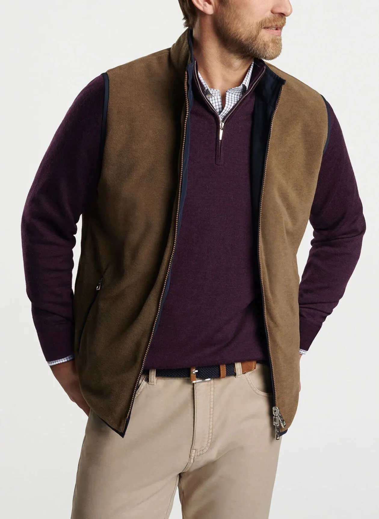 Brentwood Reversible Fleece Vest by Peter Millar - Navy