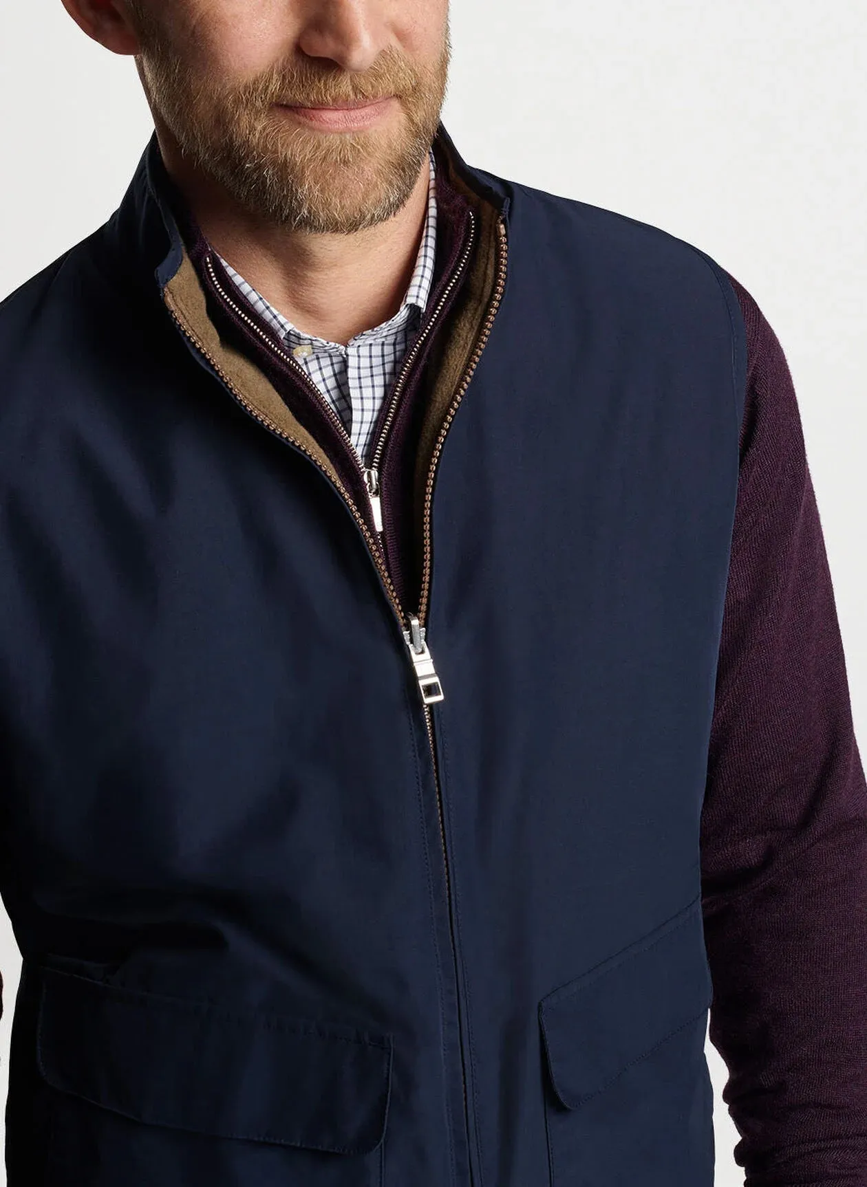 Brentwood Reversible Fleece Vest Navy