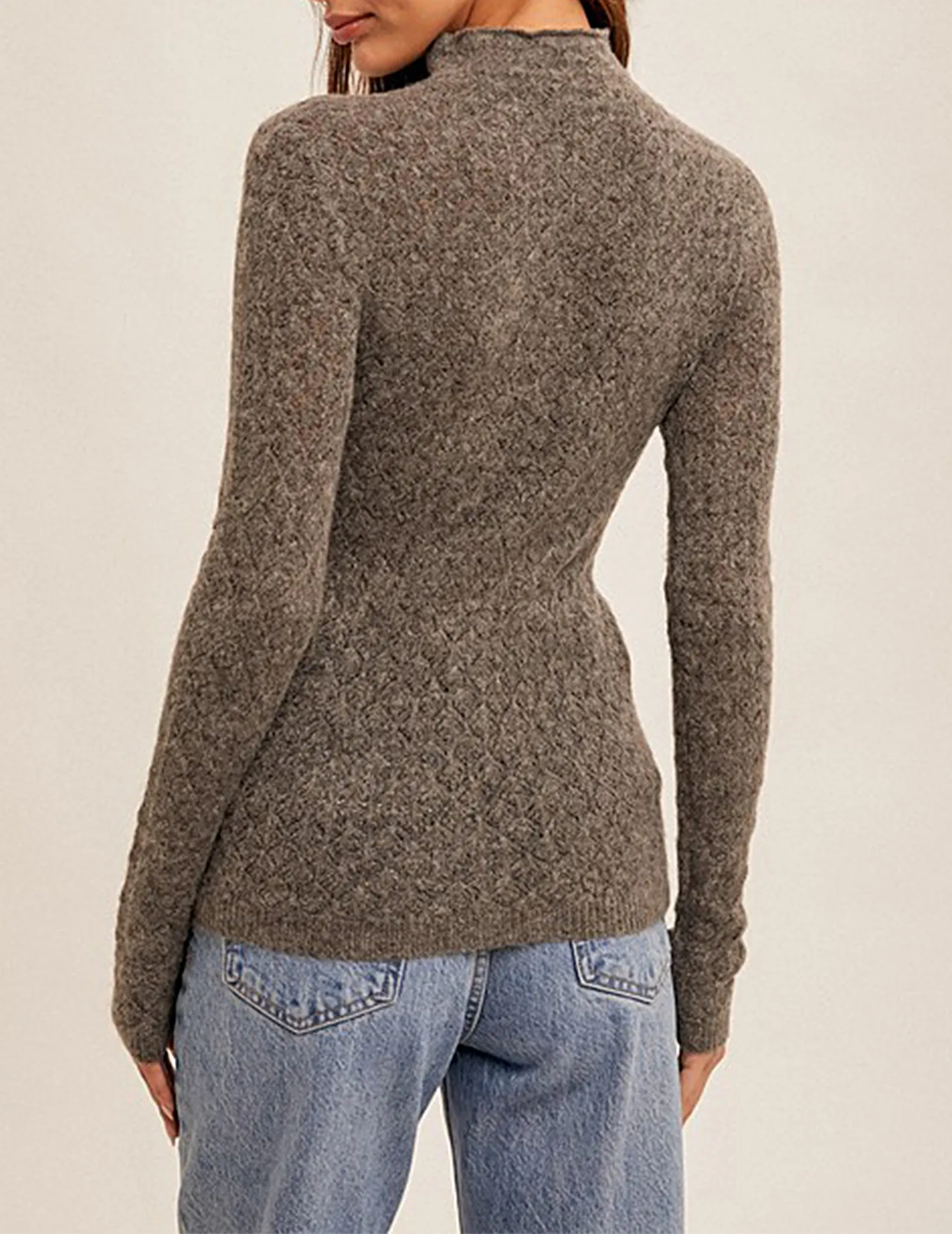 Brienne Long Sleeve Mock Neck Knit Top