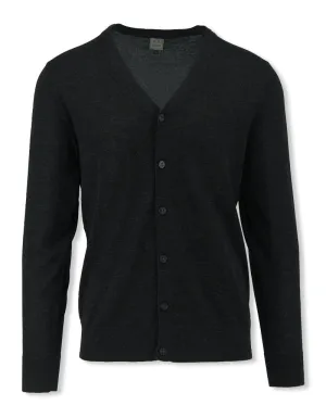 Charcoal Merino Wool Classic Cardigan