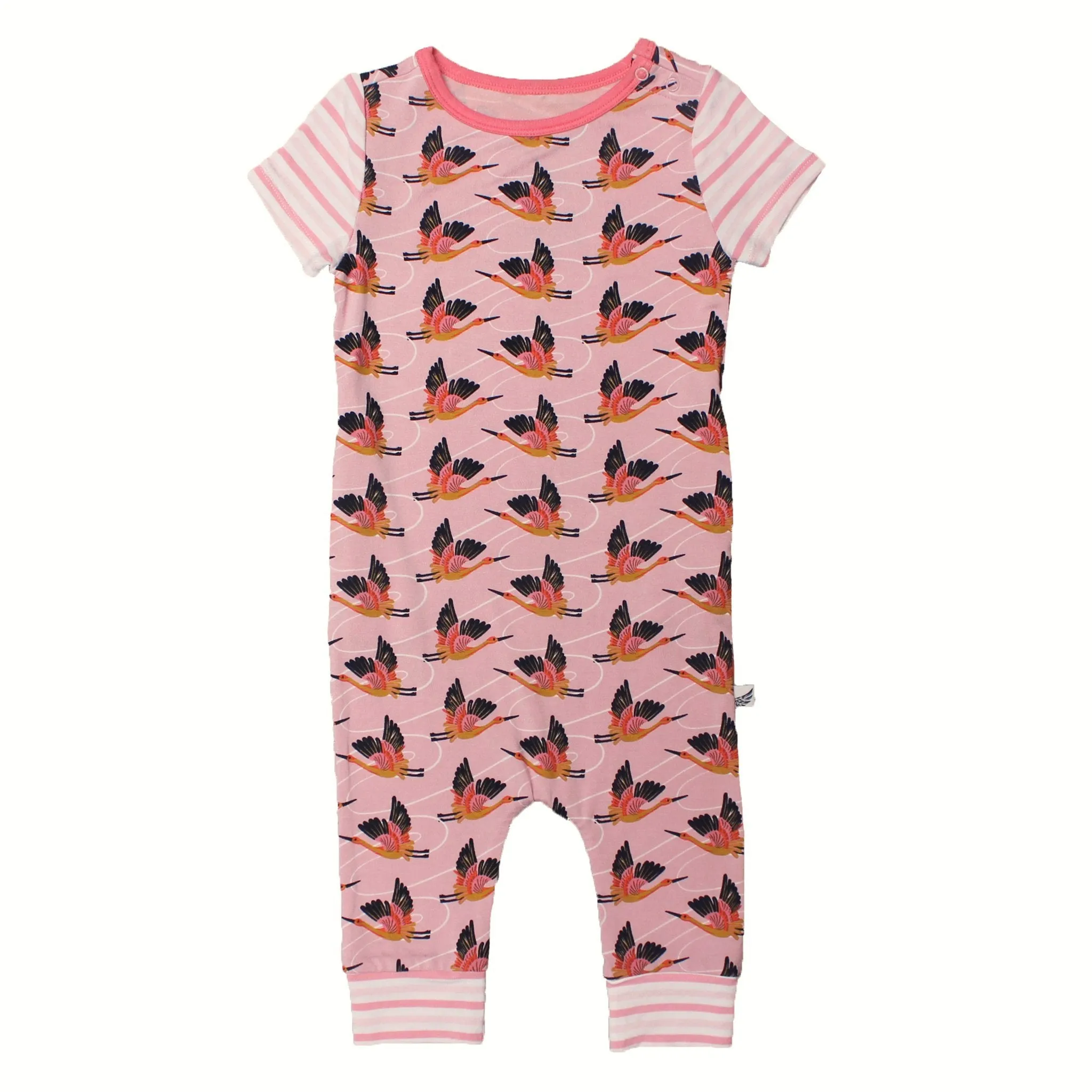 Cherry Blossom Cranes Romper (0-3T)