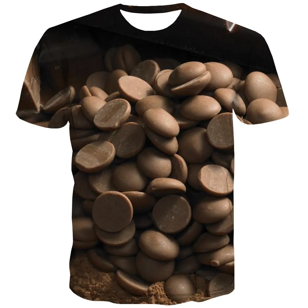 Chocolate T shirts Men Brown Tshirt Anime Delicious T shirts Funny Bitter T-shirts Graphic