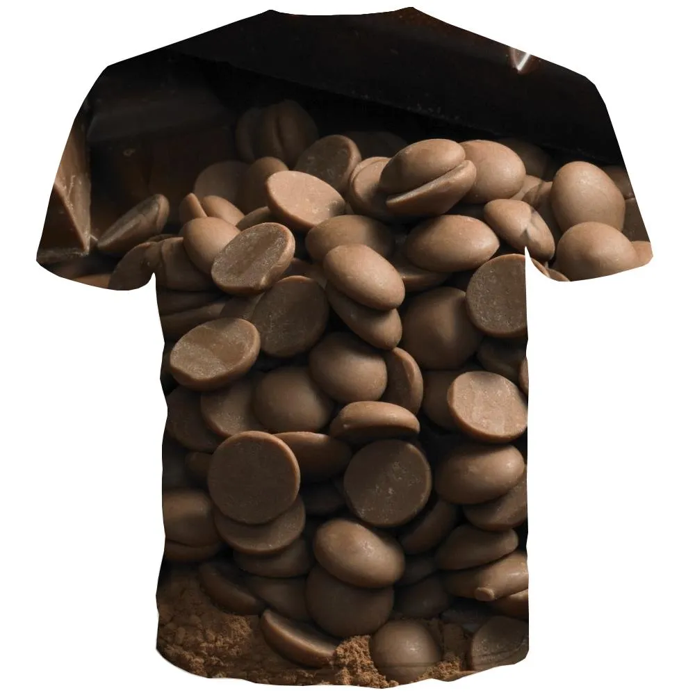 Chocolate T shirts Men Brown Tshirt Anime Delicious T shirts Funny Bitter T-shirts Graphic