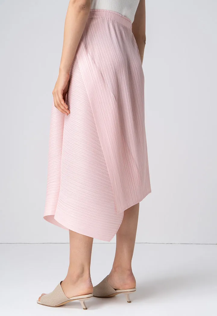 Choice Asymmetrical Pleated Skirt Pink