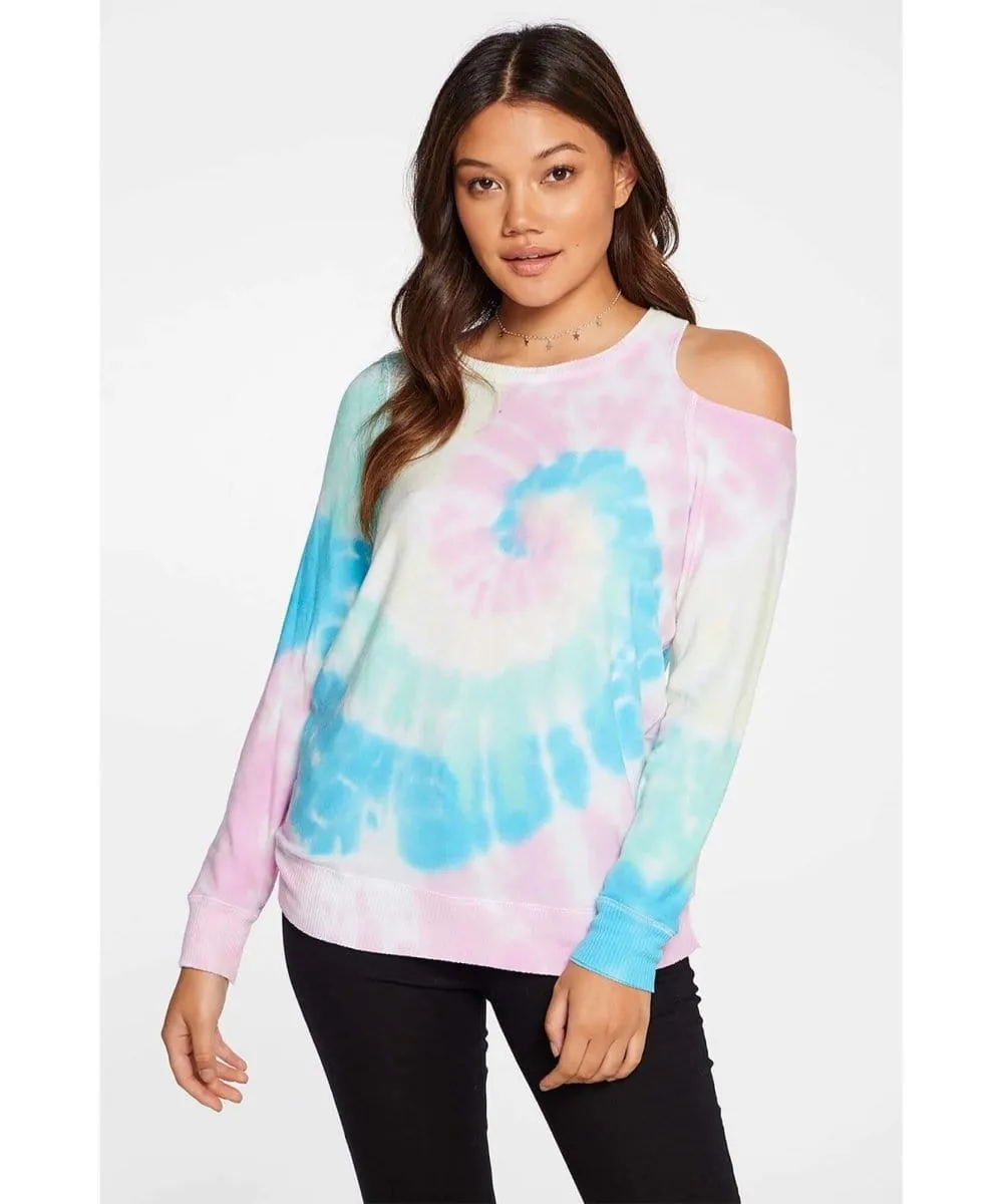 Cold Shoulder Tie Dye Long Sleeve