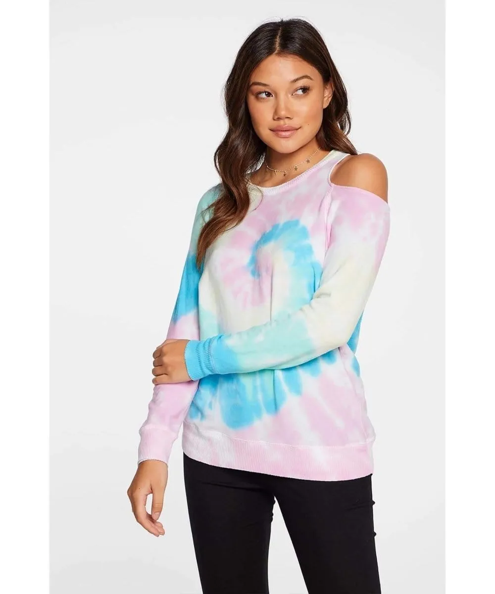 Cold Shoulder Tie Dye Long Sleeve