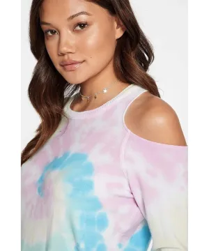 Cold Shoulder Tie Dye Long Sleeve