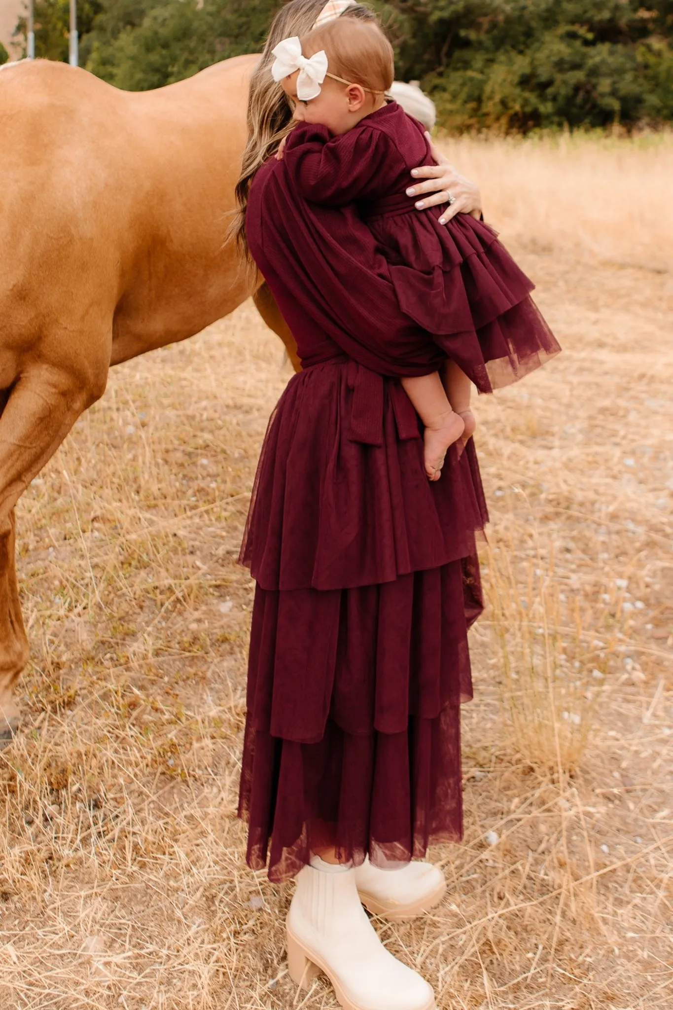 Cosette Midi Dress in Wine - FINAL SALE