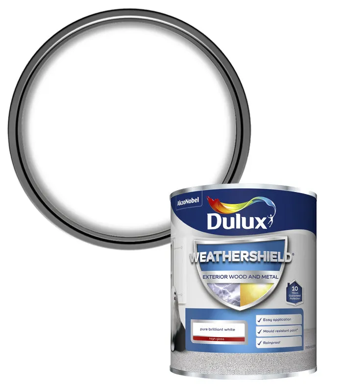 Dulux Weathershield Exterior High Gloss Paint - Pure Brilliant White