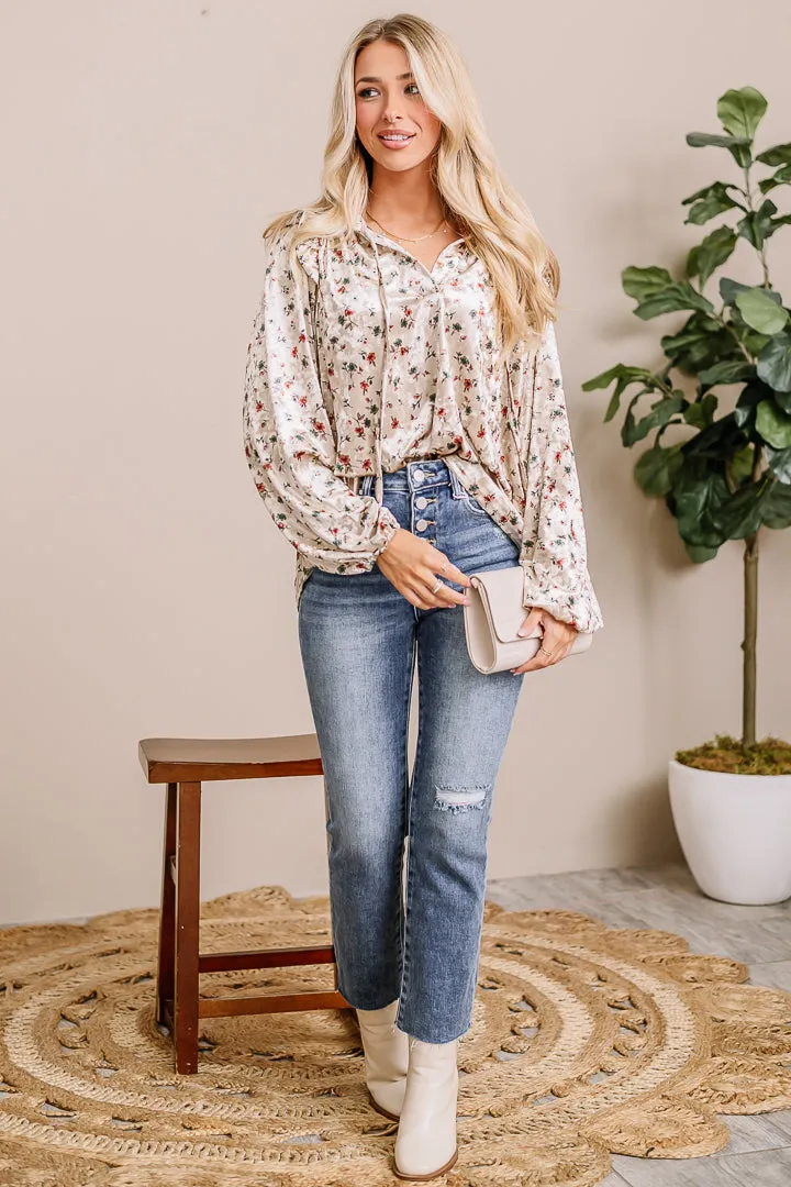 Easy Does It Floral Velour Top