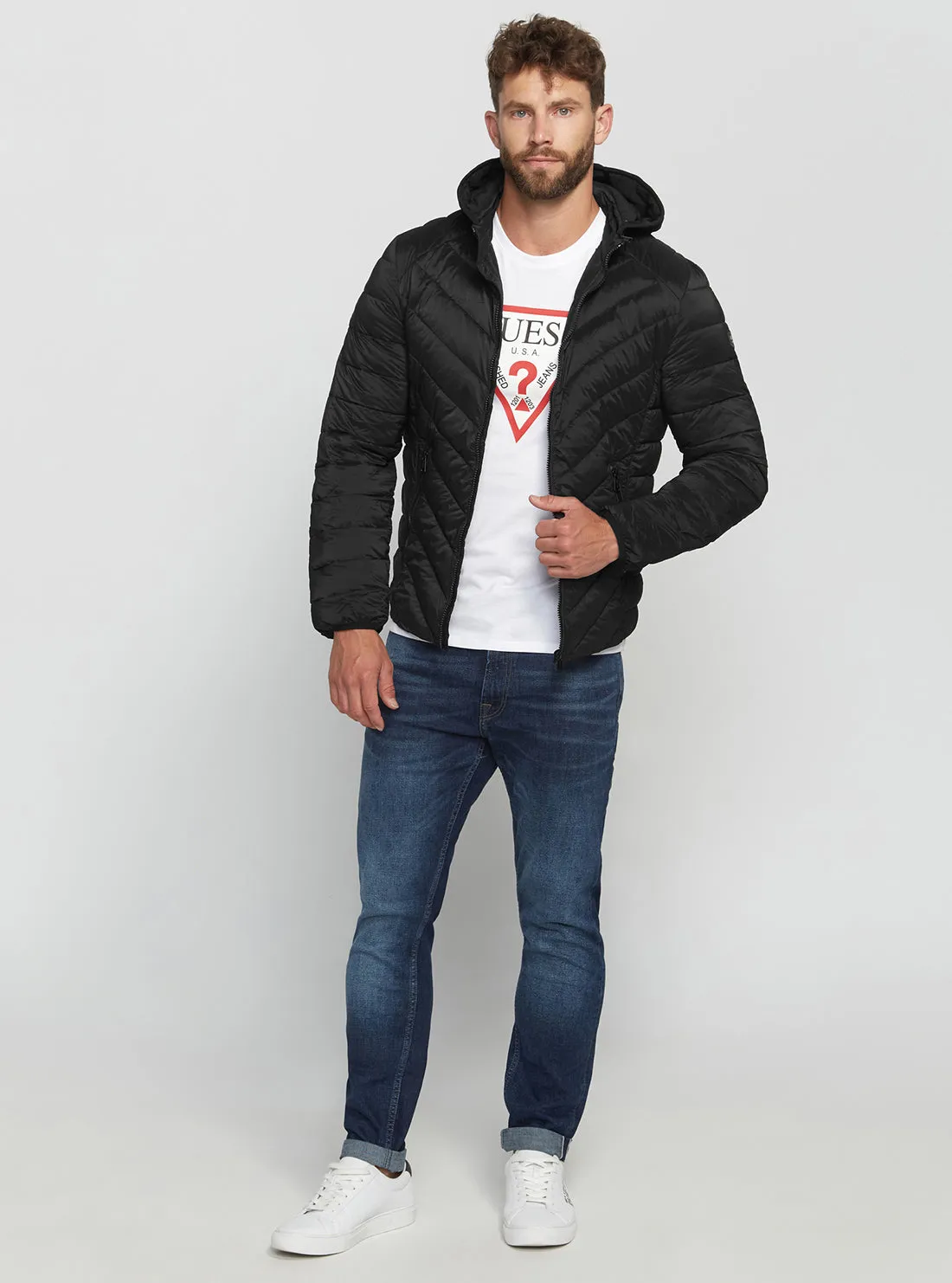 Eco Black Stretch Hoodie Jacket