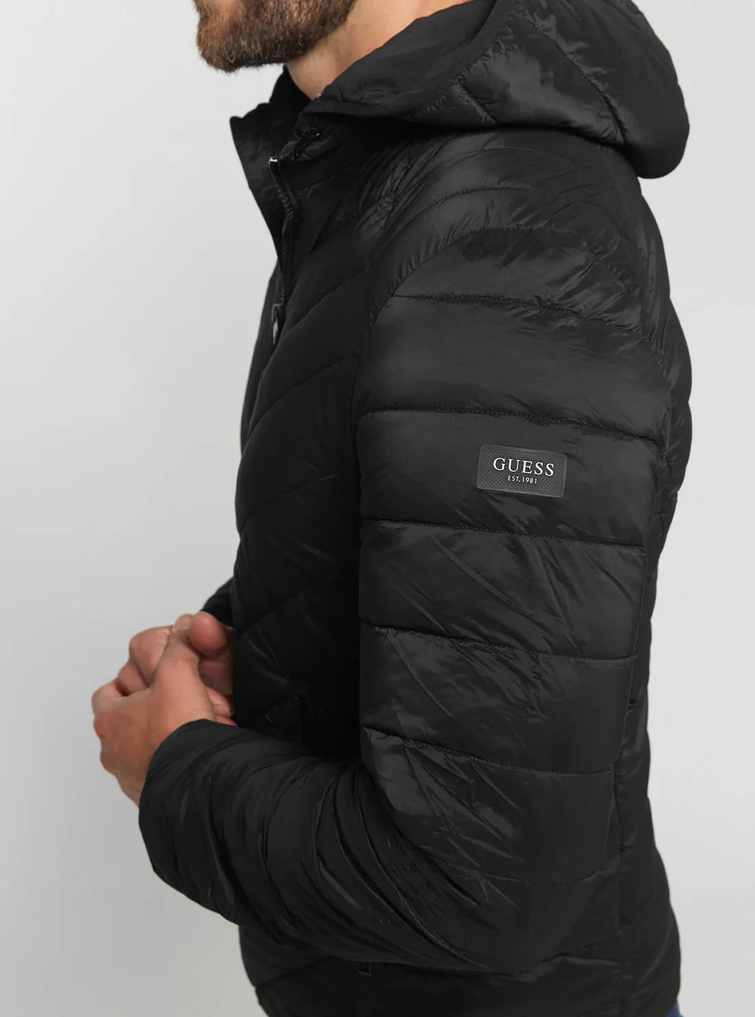 Eco Black Stretch Hoodie Jacket