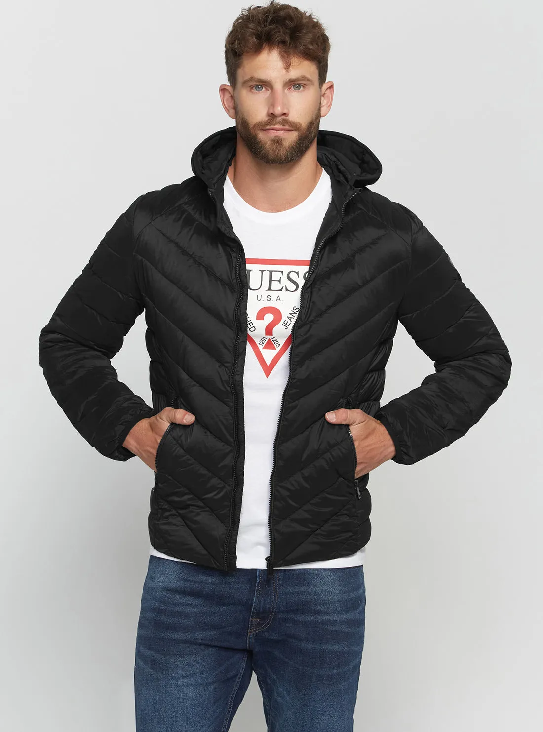 Eco Black Stretch Hoodie Jacket