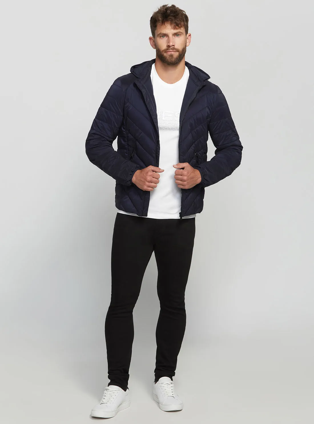 Eco Blue Stretch Hoodie Jacket