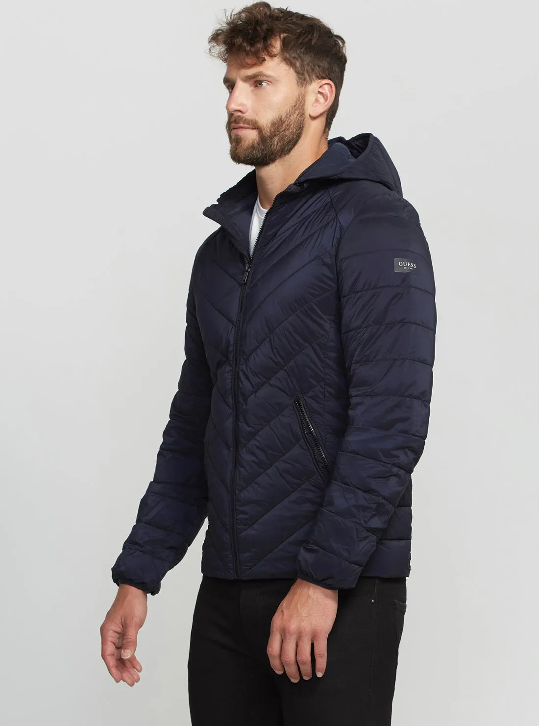 Eco Blue Stretch Hoodie Jacket