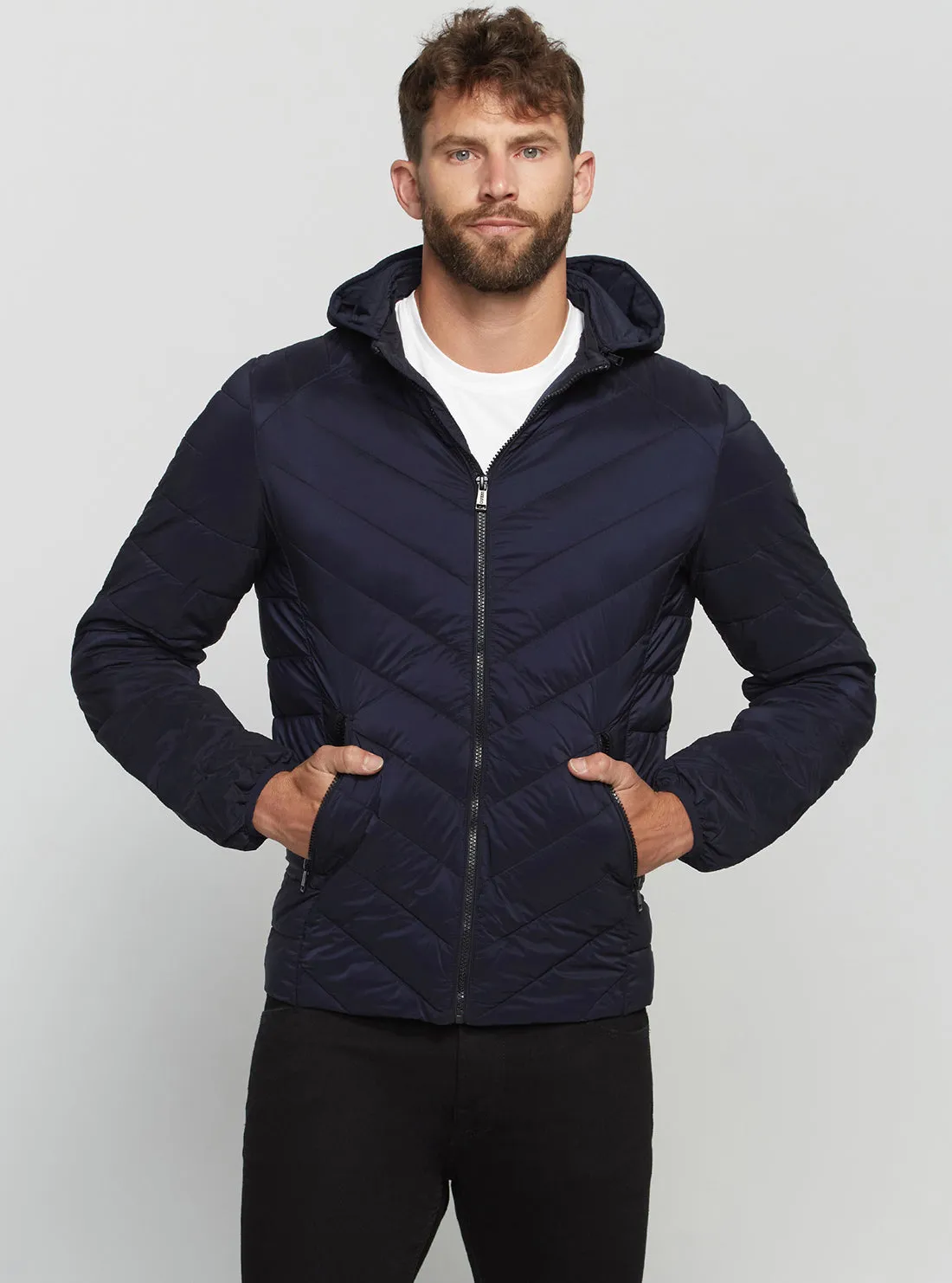 Eco Blue Stretch Hoodie Jacket