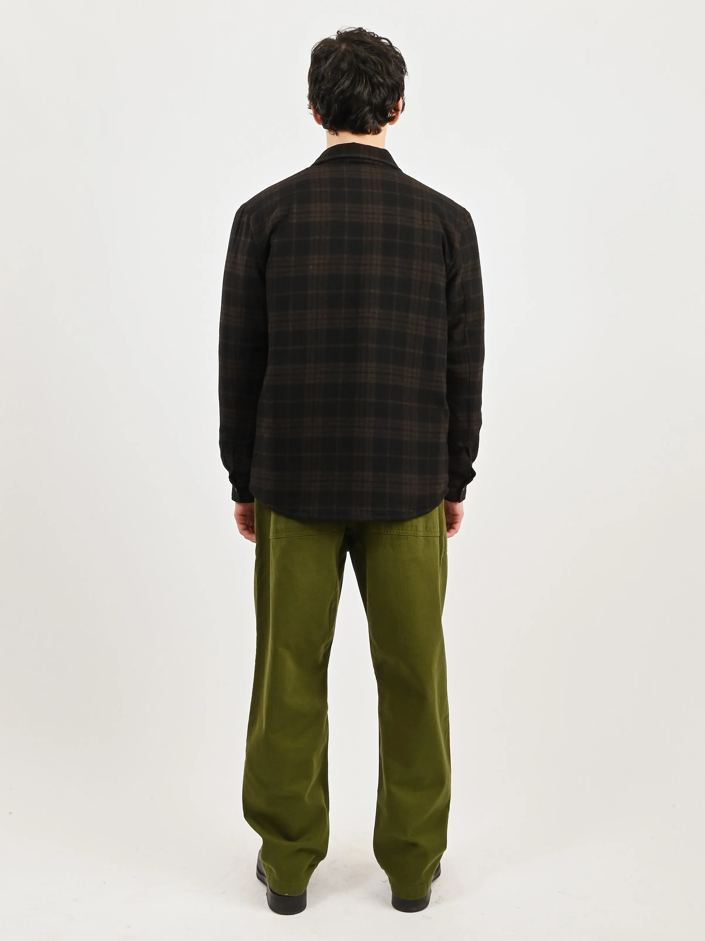 Espresso Hjalmer Insulated Wool Check Overshirt