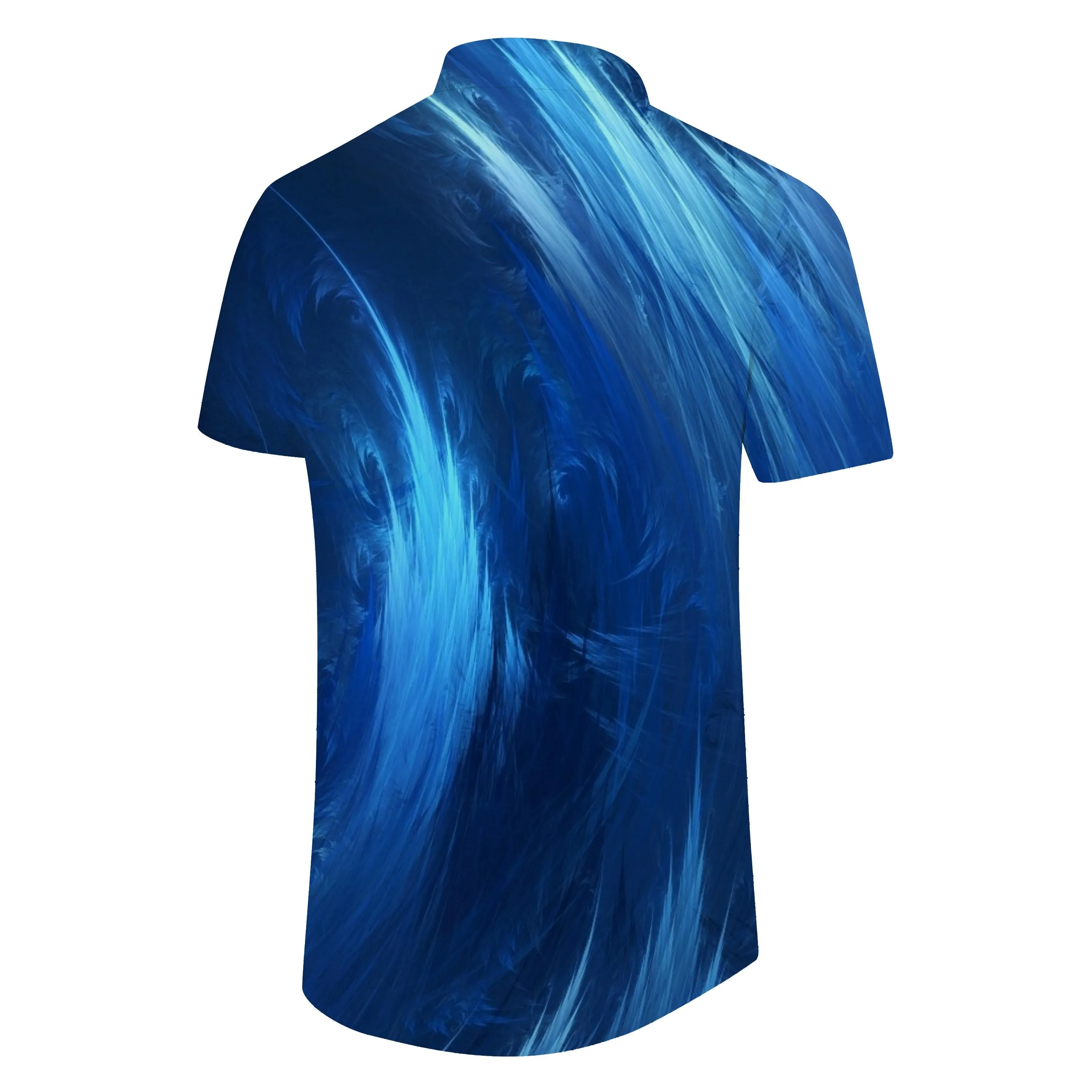 Fantasy Starry Sky Summer Casual Shirt Short Sleeve Tropical Hawaii Men's Short Sleeve Shirt Royal Blue