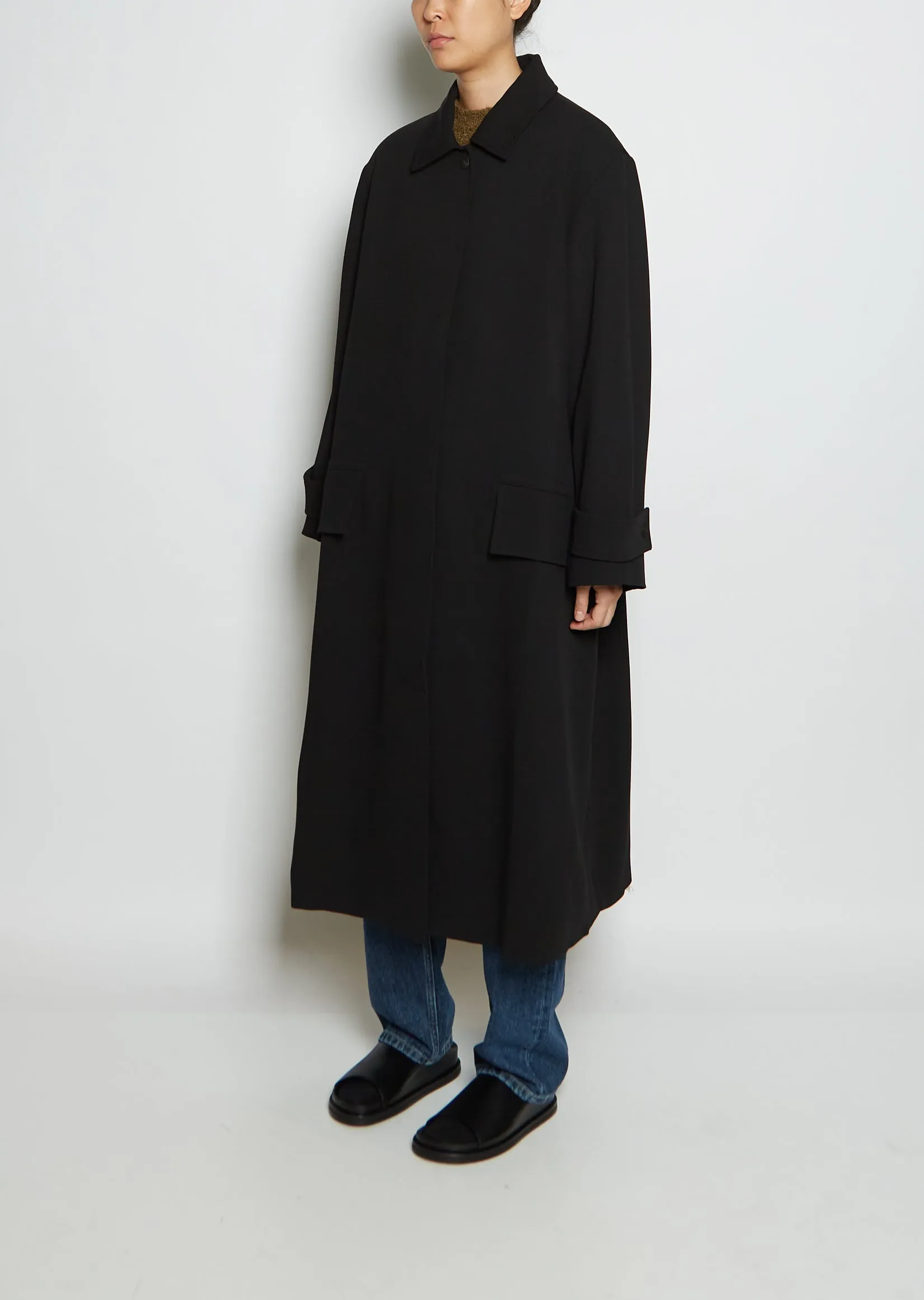 Fidra Tailored Double Viscose Wool Overcoat