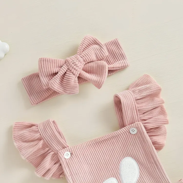 Fly Sleeve Easter Bunny Baby Romper