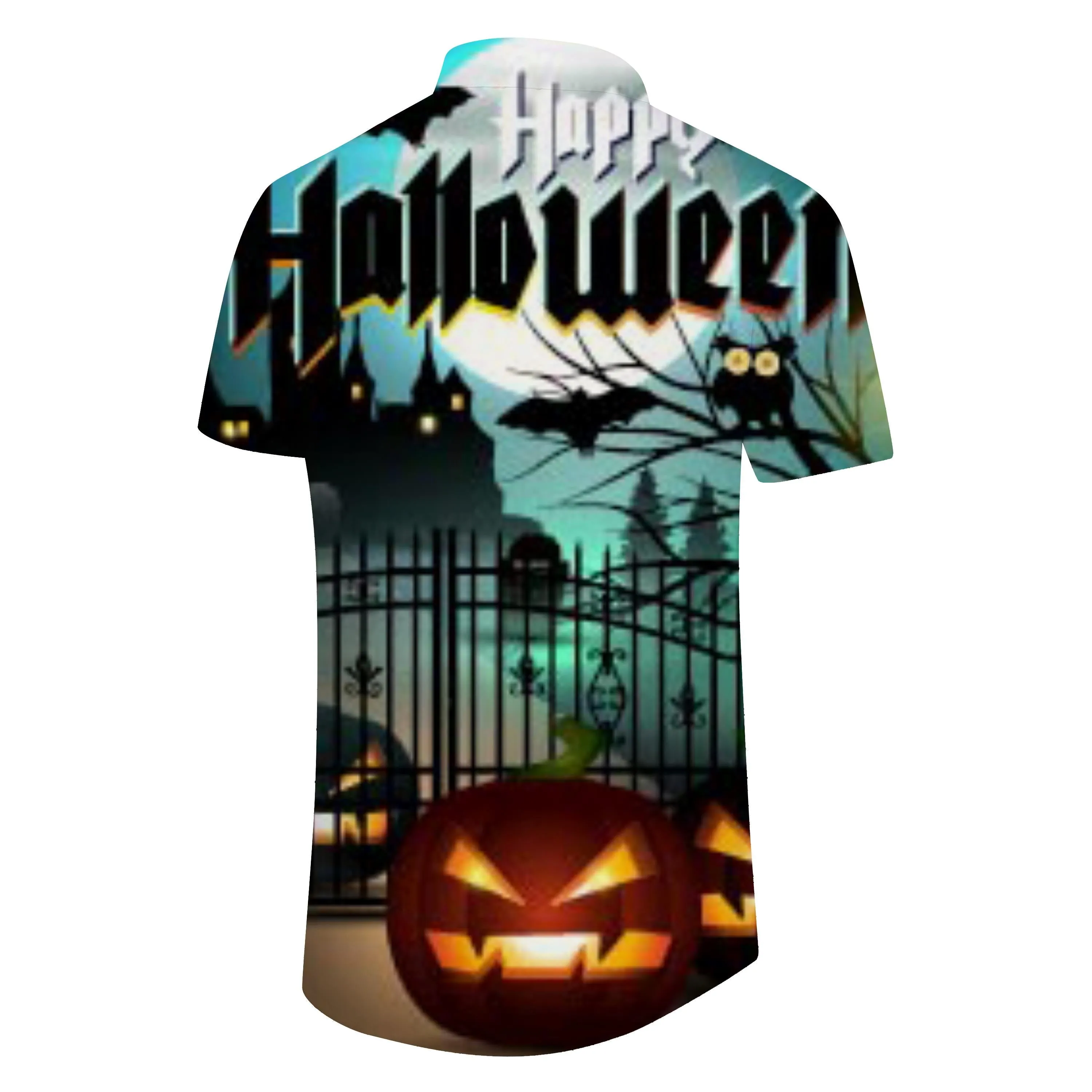 Forest Castle Halloween Hawaiian Shirt Button Short Sleeve Beach Shirt Mens Beach Party