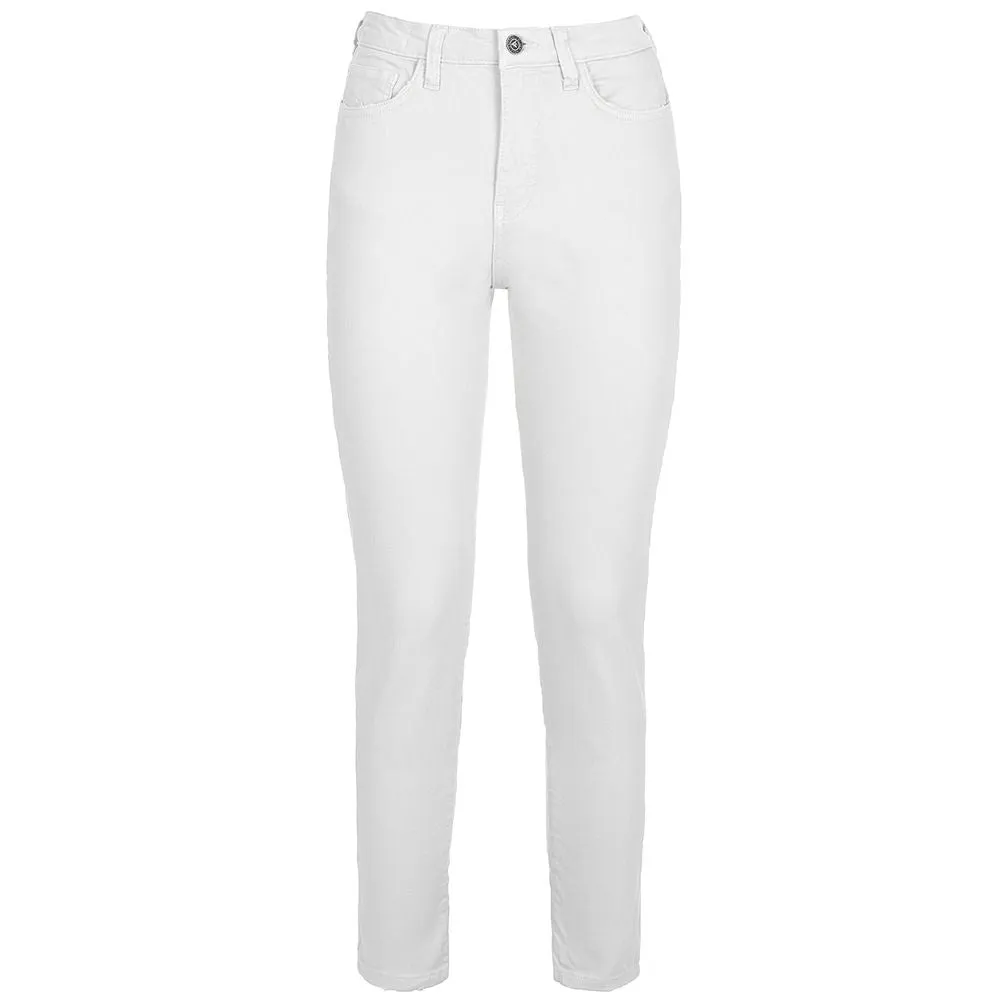 Fred Mello Chic White Cotton Blend Trousers for Women