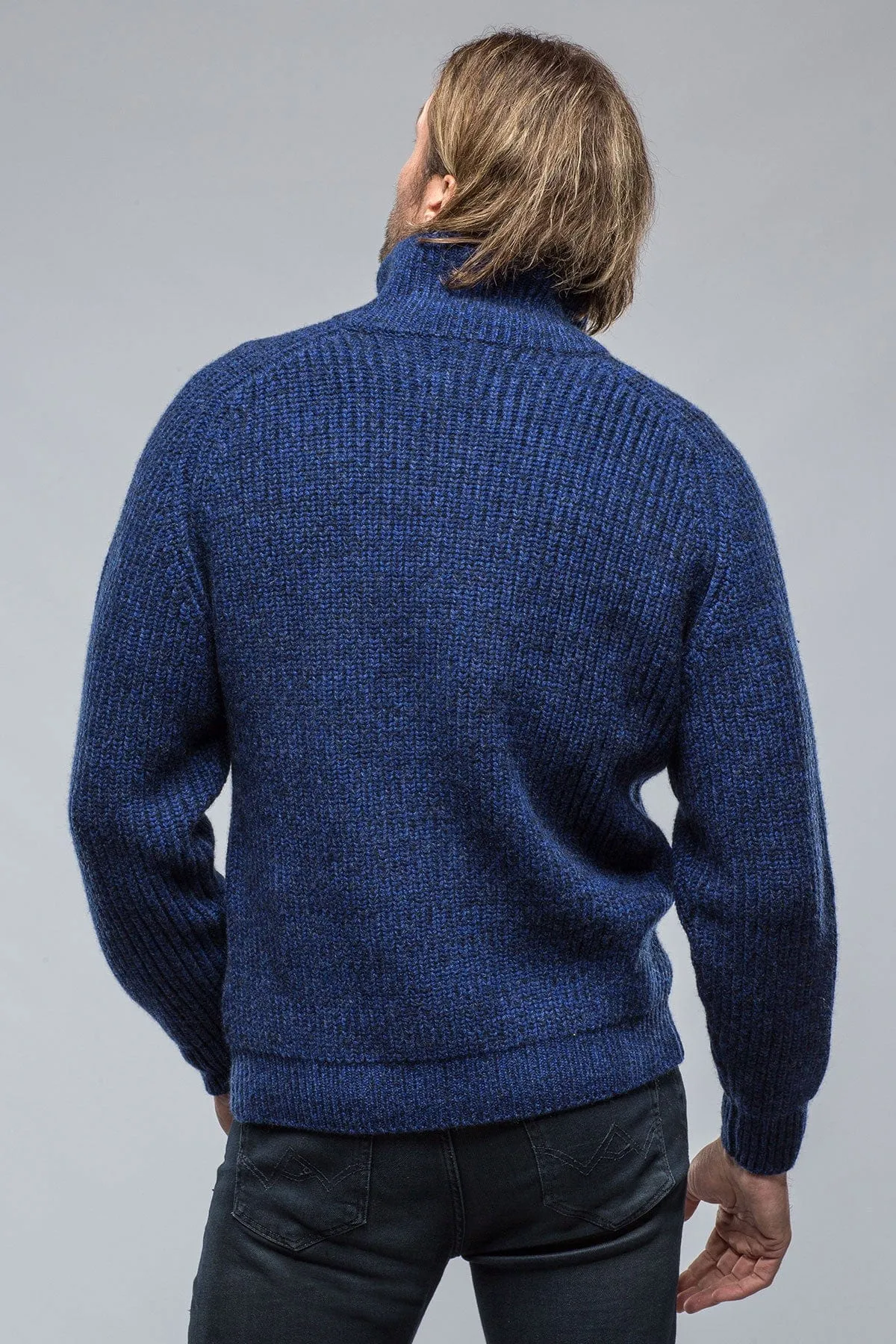 Galway Chunky Cashmere Full Zip Navy Donnagle