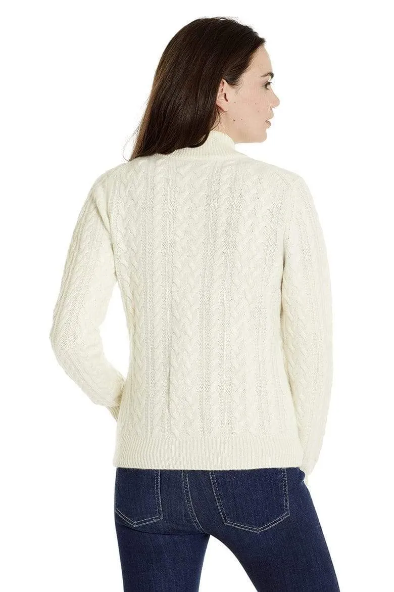 Katy Women's Cable Knit Cashmere Cardigan Sweater