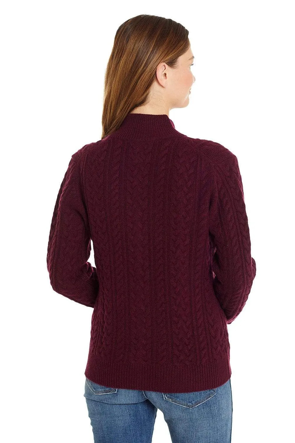 Katy Women's Cable Knit Cashmere Cardigan Sweater