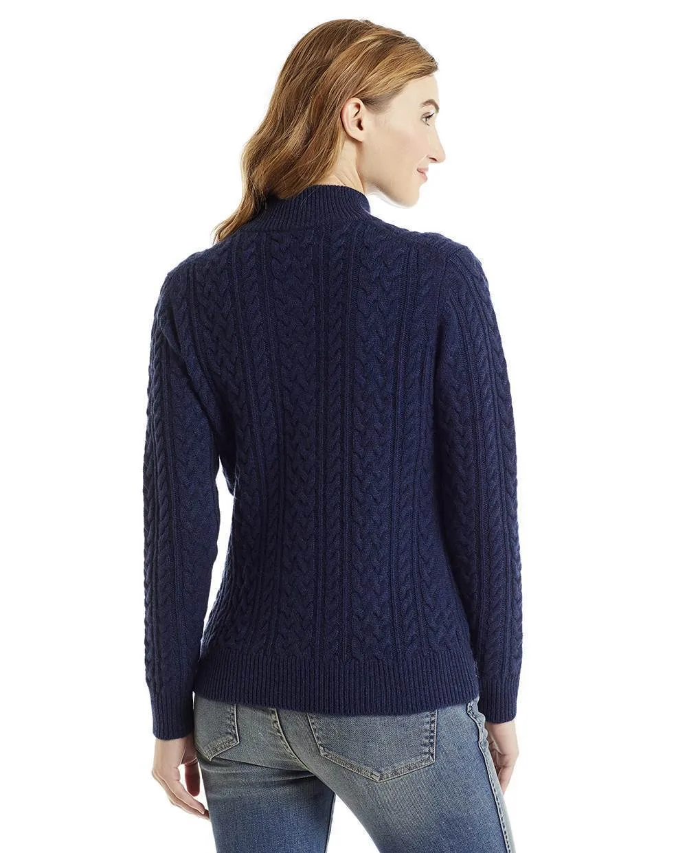 Katy Women's Cable Knit Cashmere Cardigan Sweater