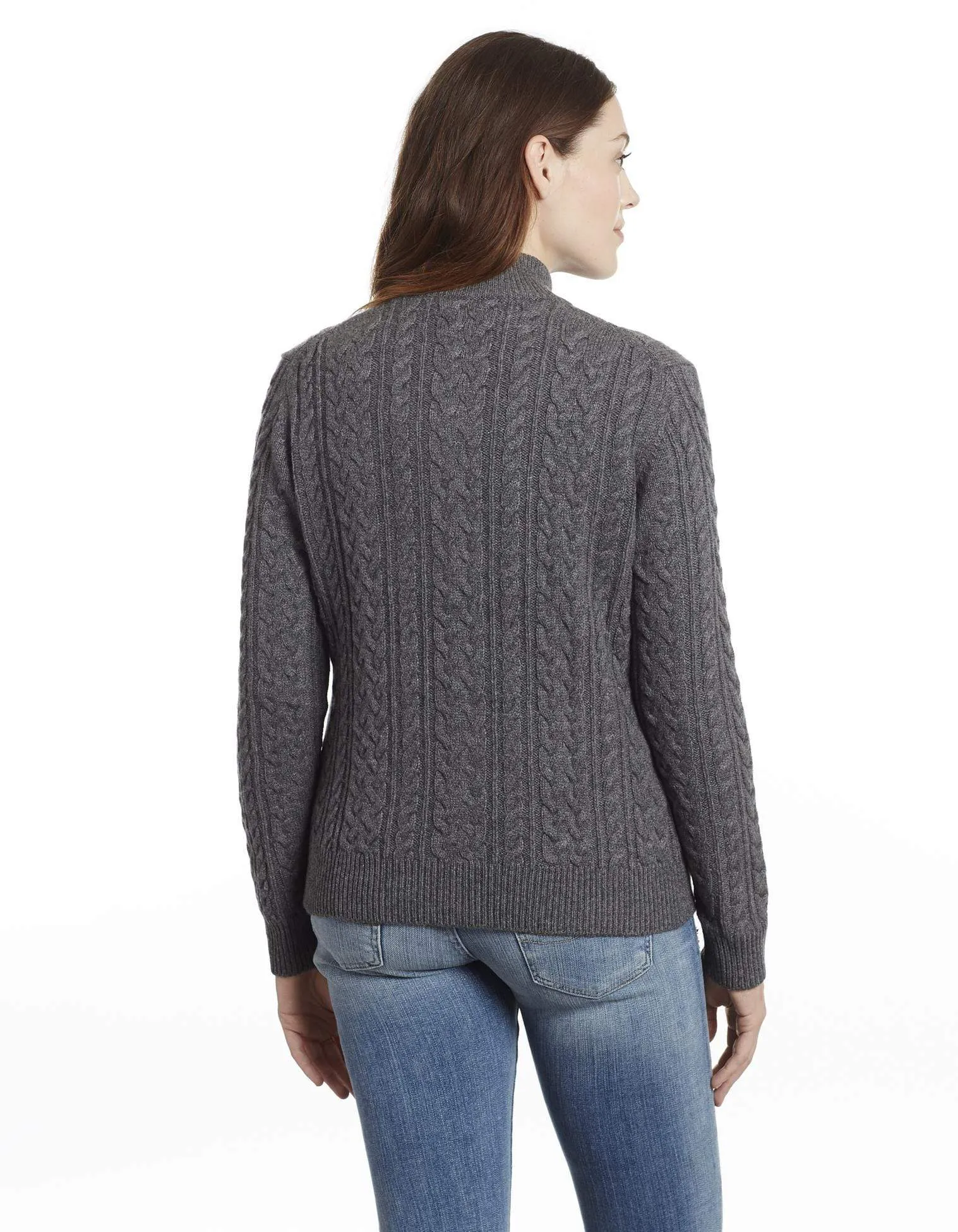 Katy Women's Cable Knit Cashmere Cardigan Sweater