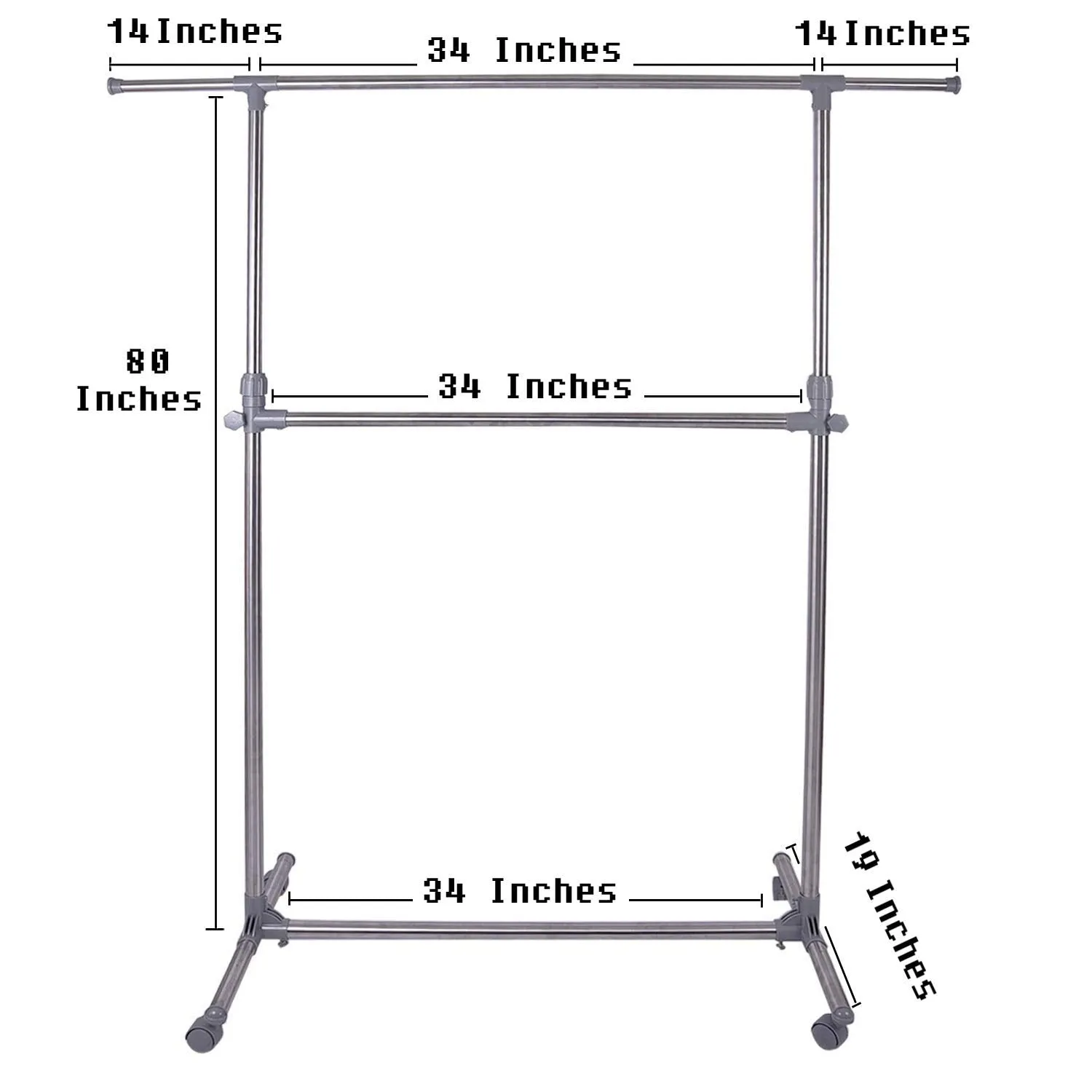 Kuber Industries Stainless Steel Cloth Hanger Stand, Silver