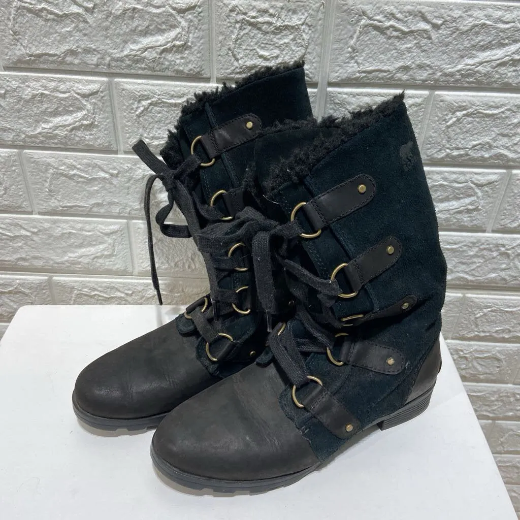 Lace Up Faux Fur Lined Emelie Boots