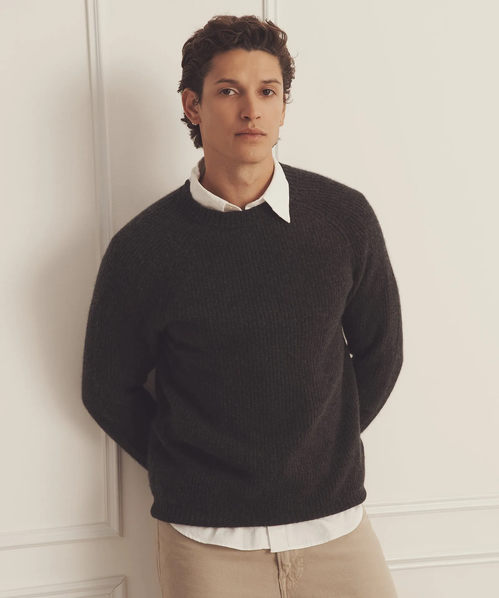 Luxe Cashmere Fisherman Crewneck Sweater