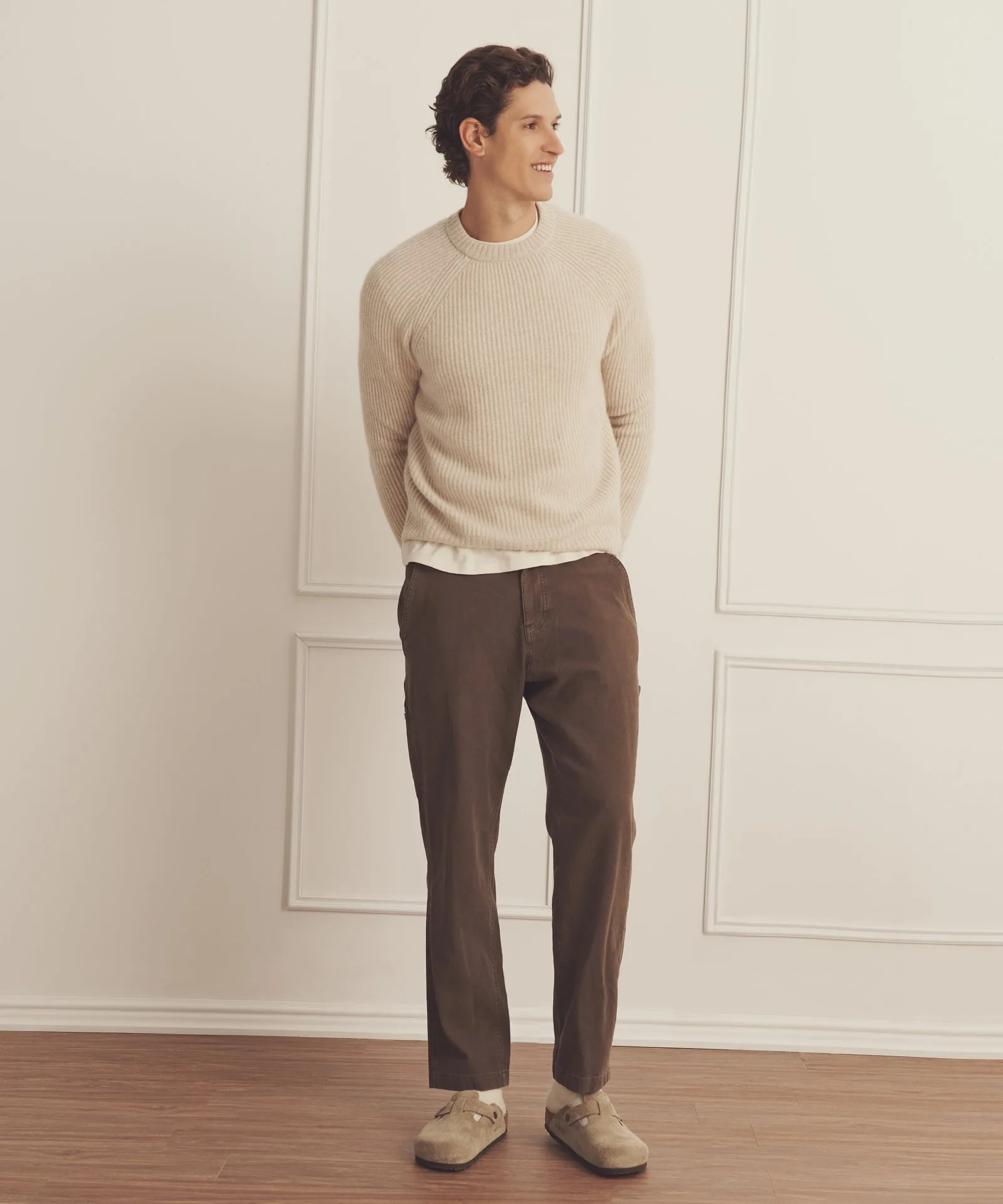 Luxe Cashmere Fisherman Crewneck Sweater