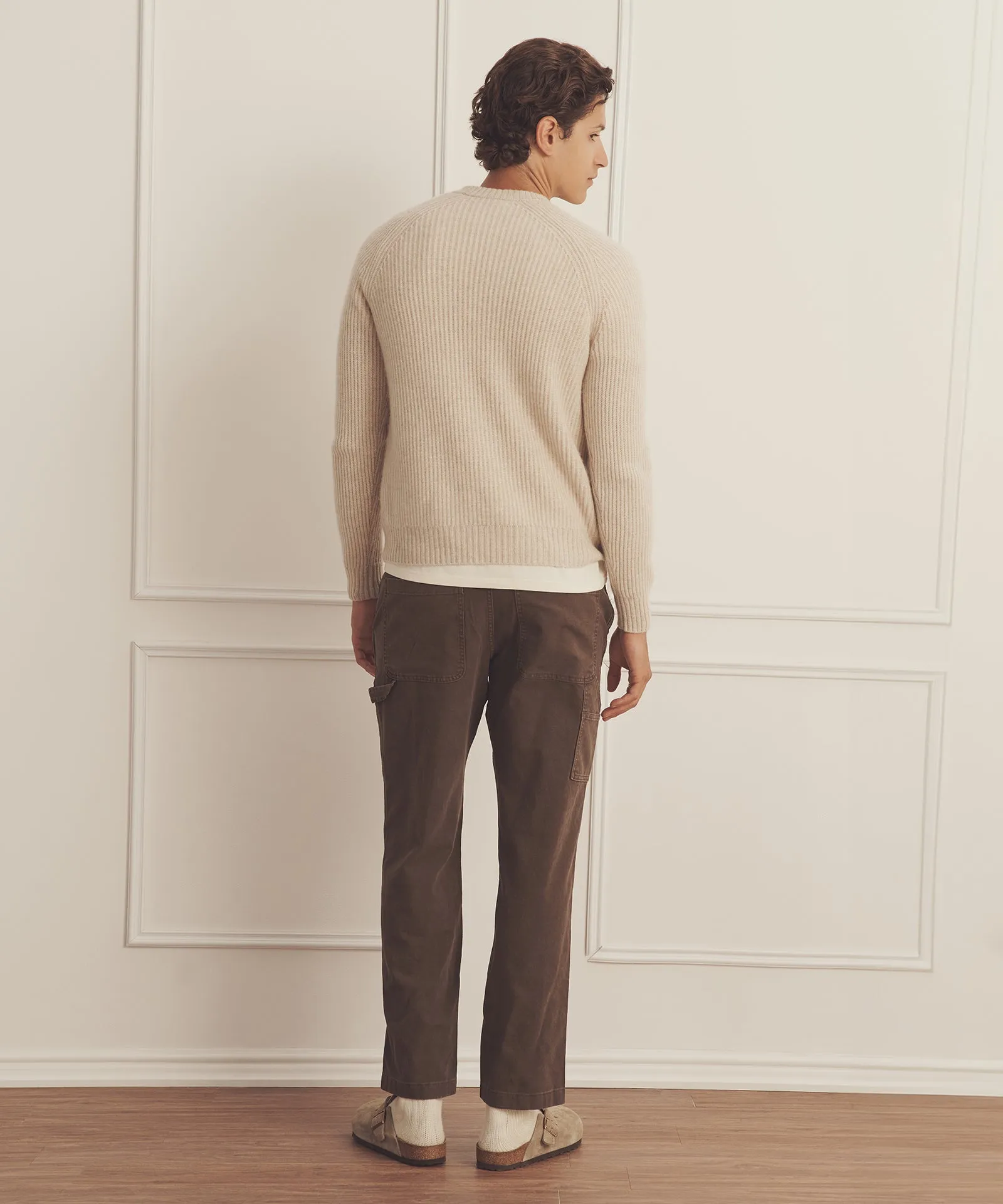 Luxe Cashmere Fisherman Crewneck Sweater