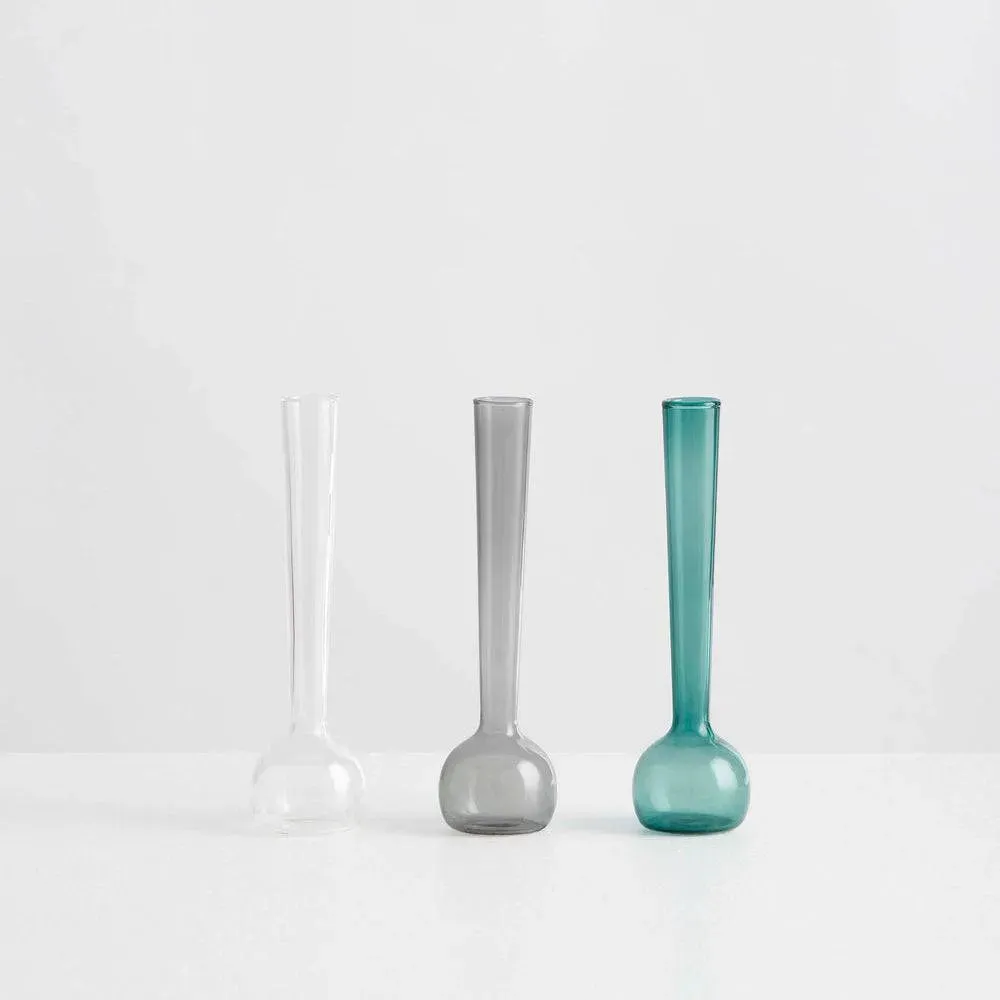 Margot Vase Trio | Smoke Teal Clear