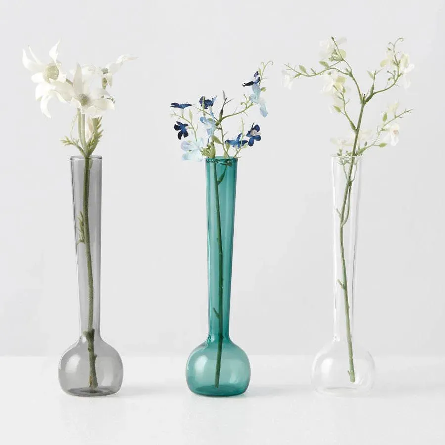 Margot Vase Trio | Smoke Teal Clear