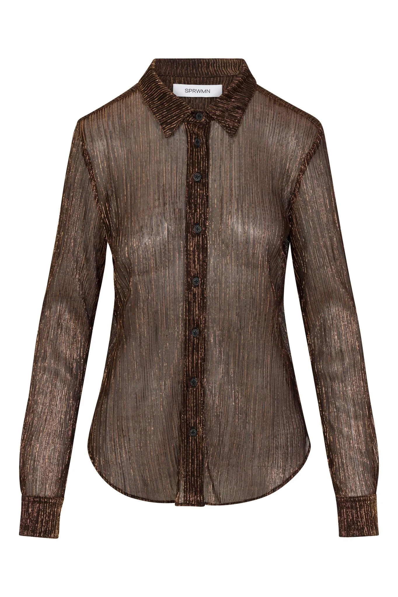 Metallic Bronze Fitted Button Down