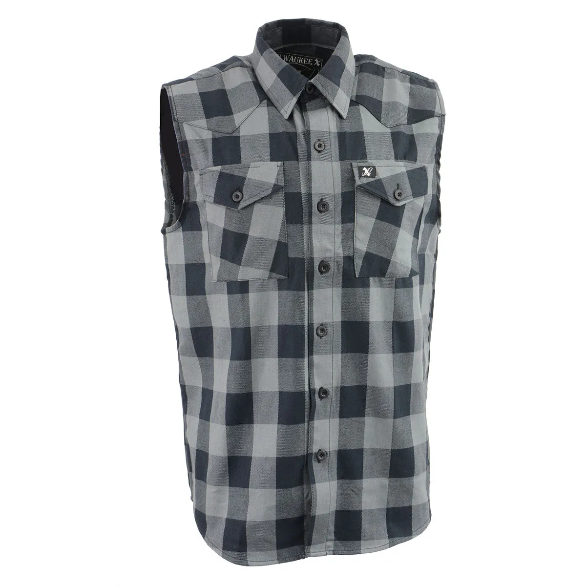 Milwaukee Leather MPM1648 Men’s Classic Black and Grey Button-Down