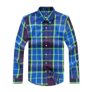 PRL Custom Fit Long Sleeve Button Down Oxford Shirt- Blue